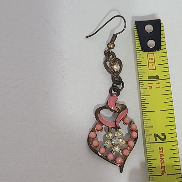 Heart Rhinstone Earrings - Picture 6 of 8
